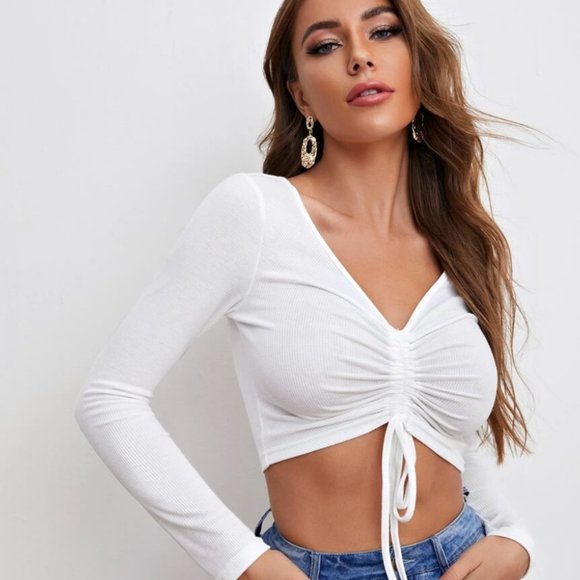 Ruched Rip Crop Top - Picture 3 of 3